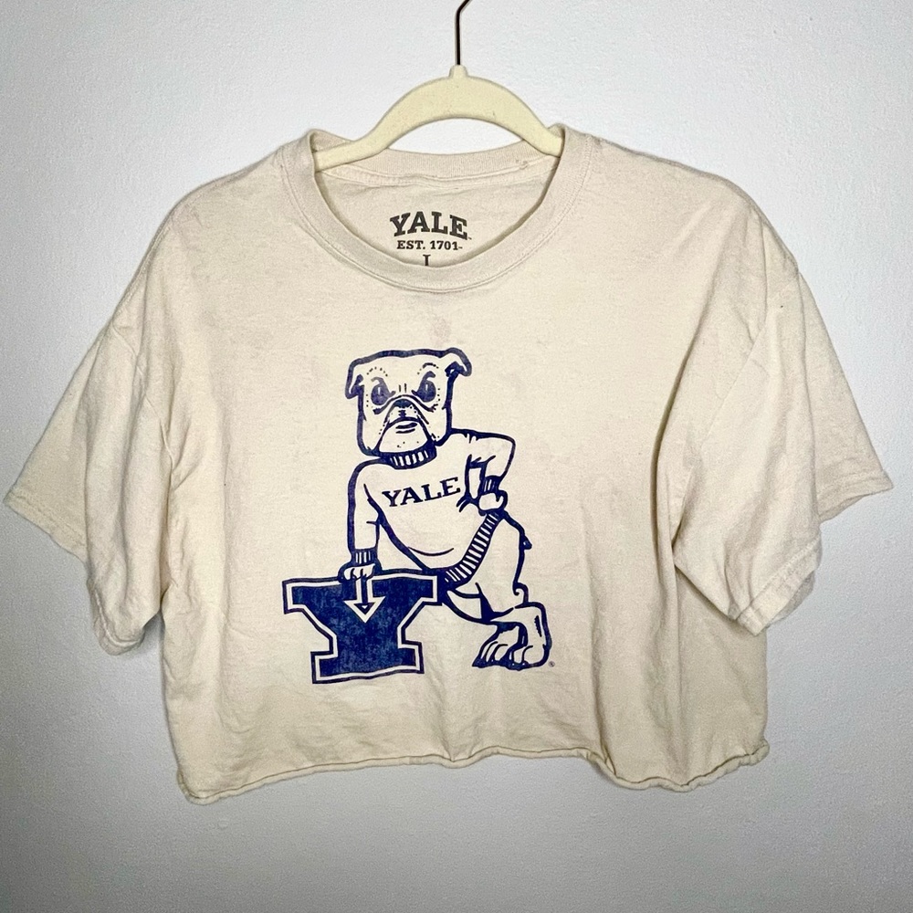 Distressed Yale cropped tee